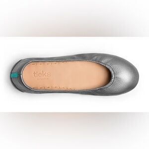 Tieks Metallic Pewter Gray Leather Flats